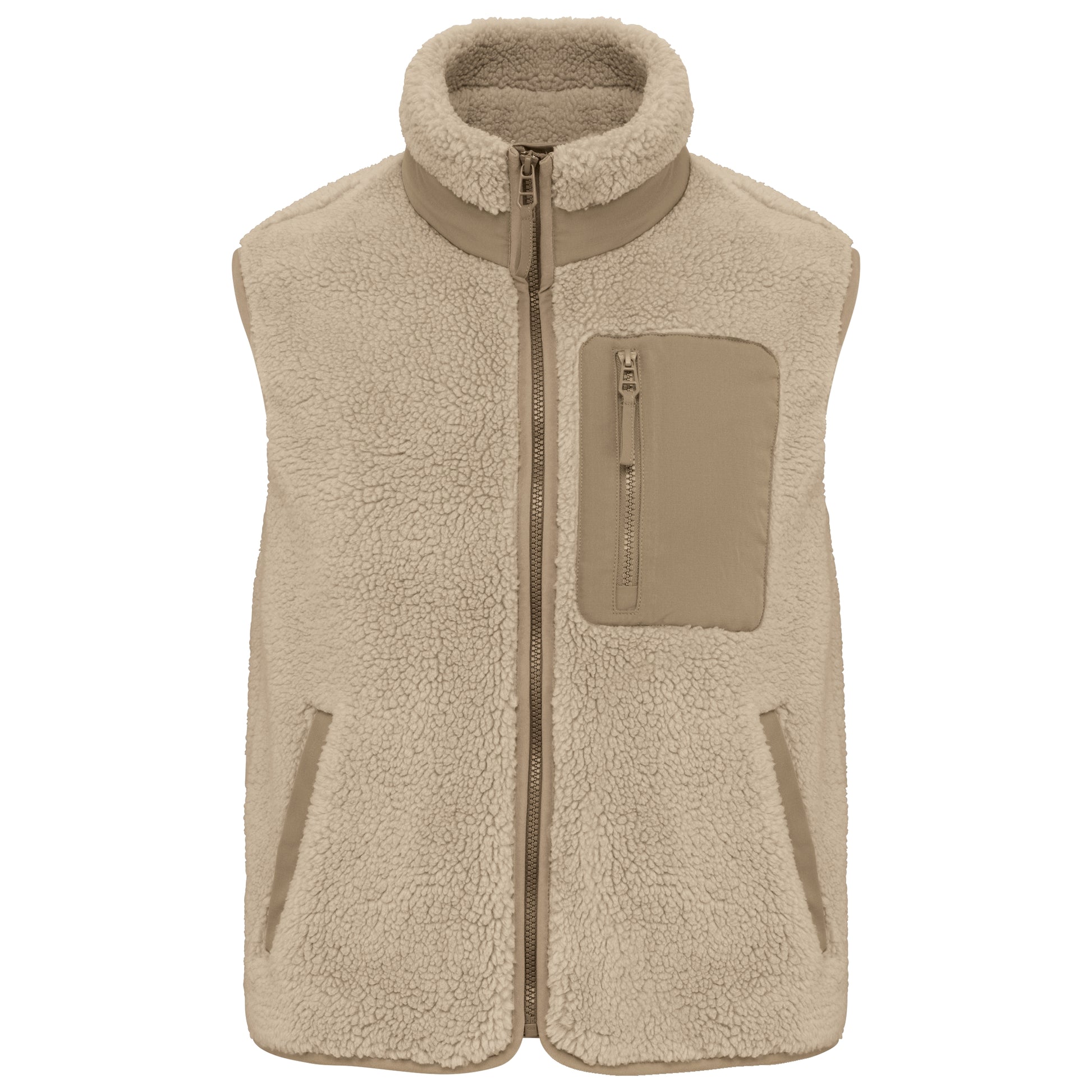 Ecologische uniseks bodywarmer van sherpa