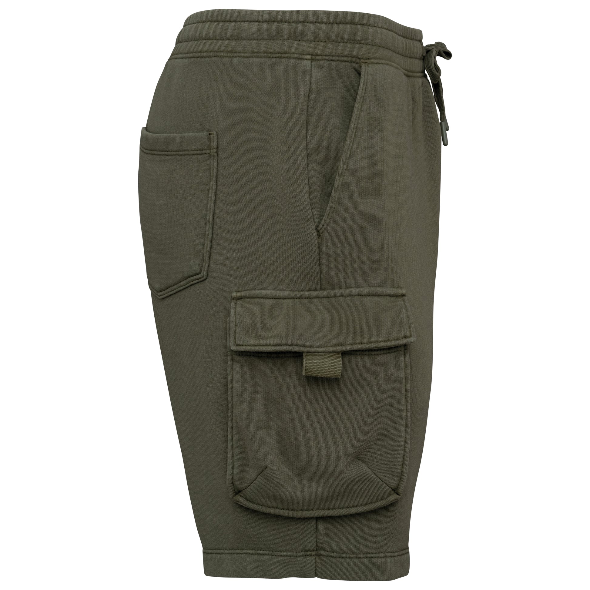 Duurzame verwassen herencargoshort van French Terry