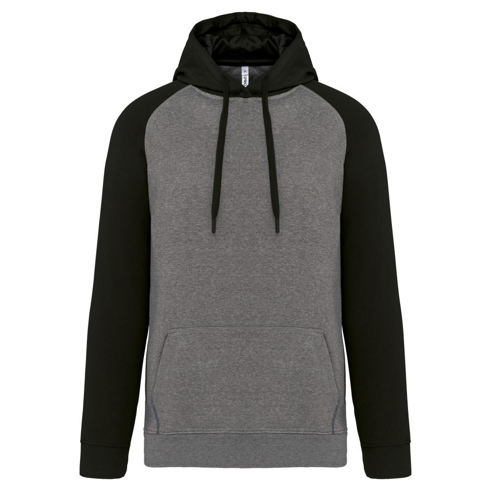 Tweekleurige sweater met capuchon volwassene