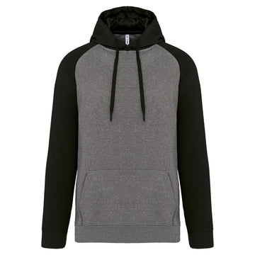 Tweekleurige sweater met capuchon volwassene