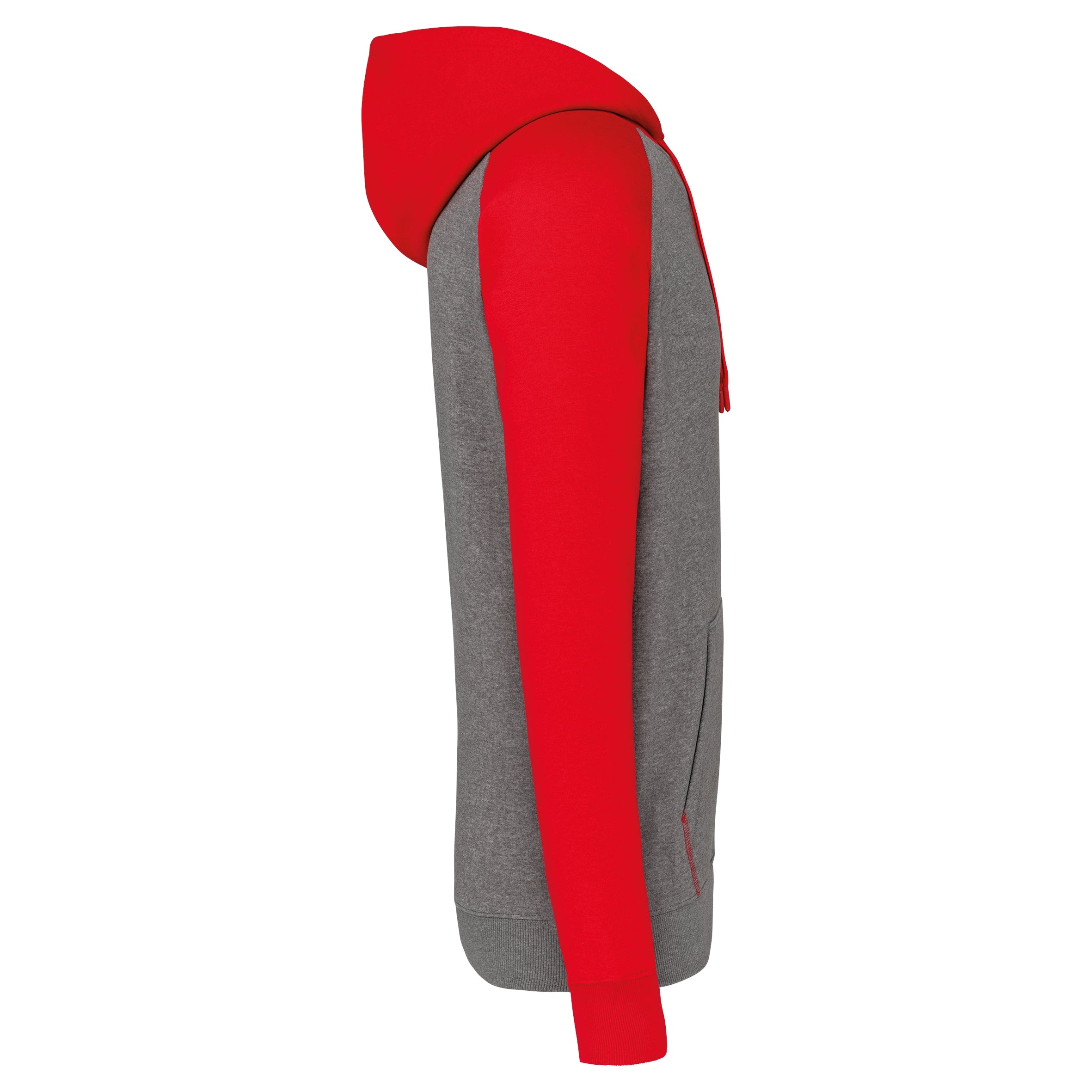 Tweekleurige sweater met capuchon volwassene