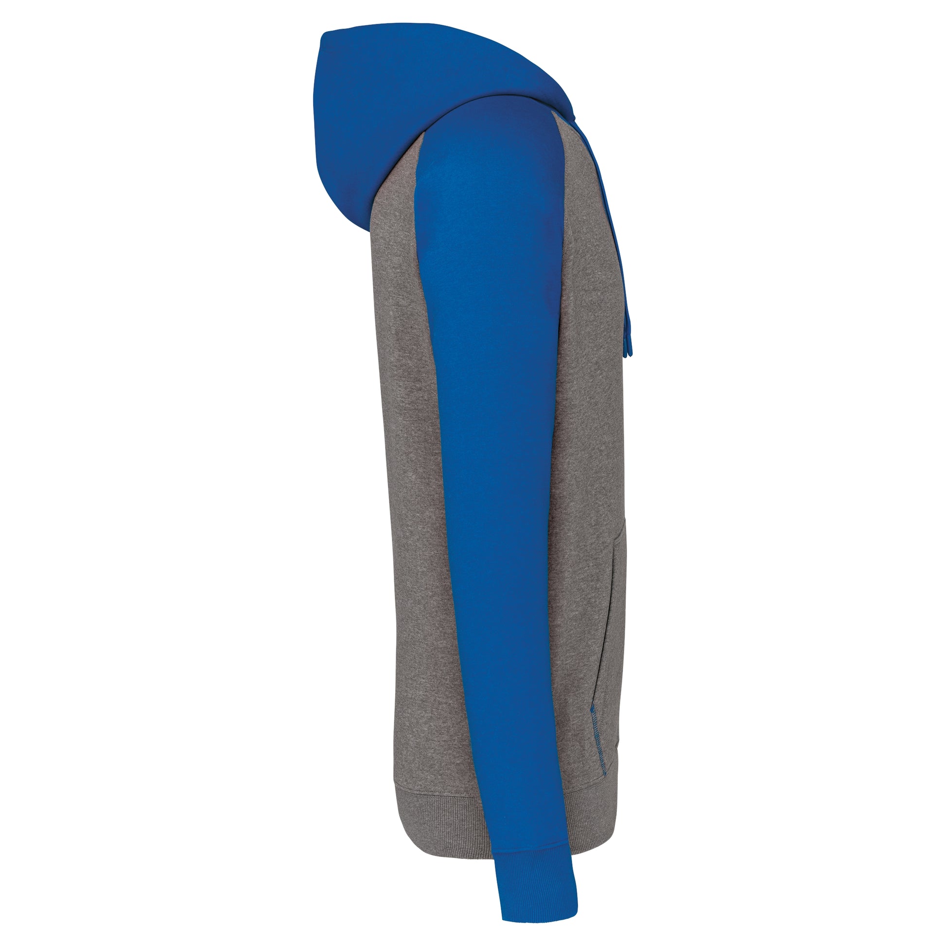 Tweekleurige sweater met capuchon volwassene