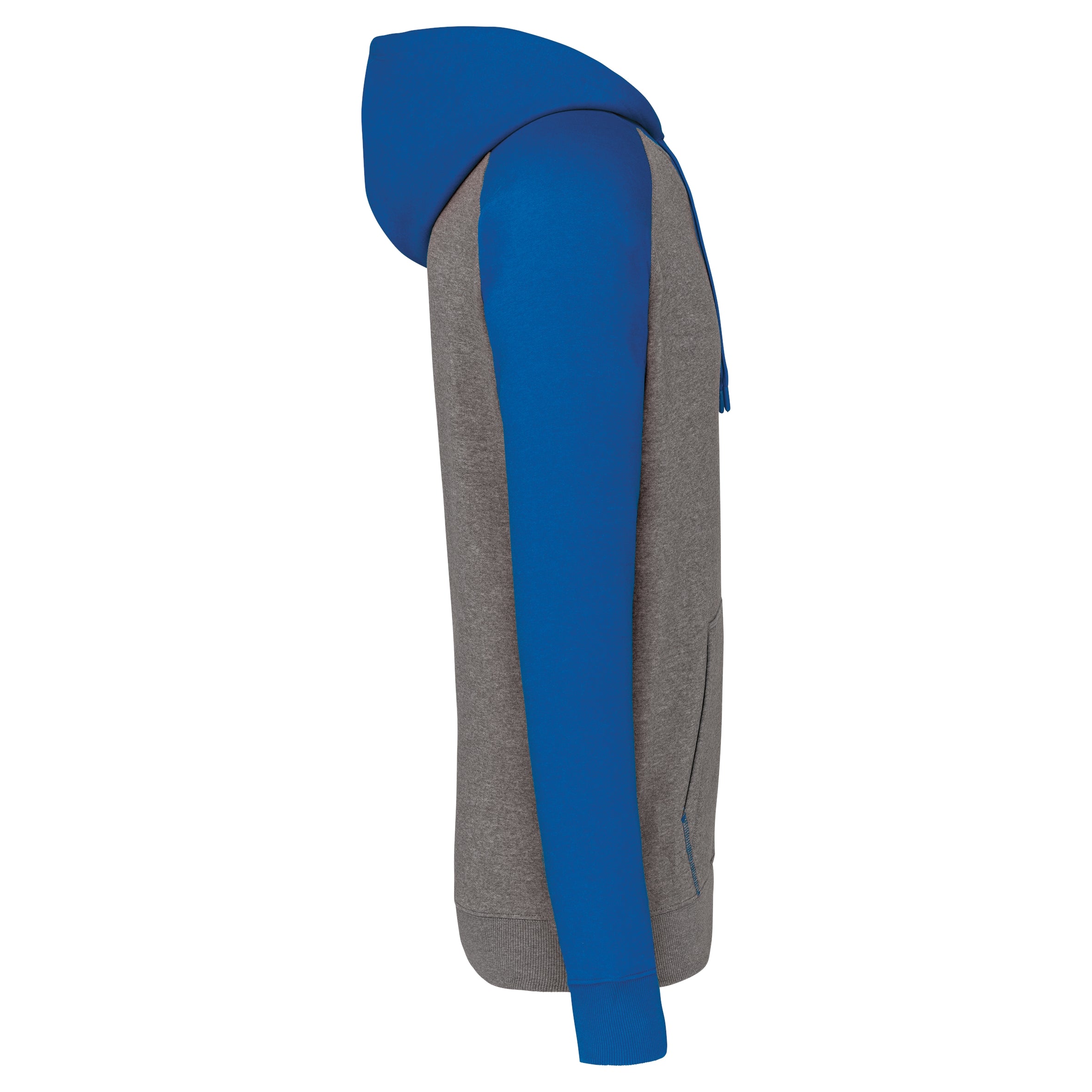 Tweekleurige sweater met capuchon volwassene
