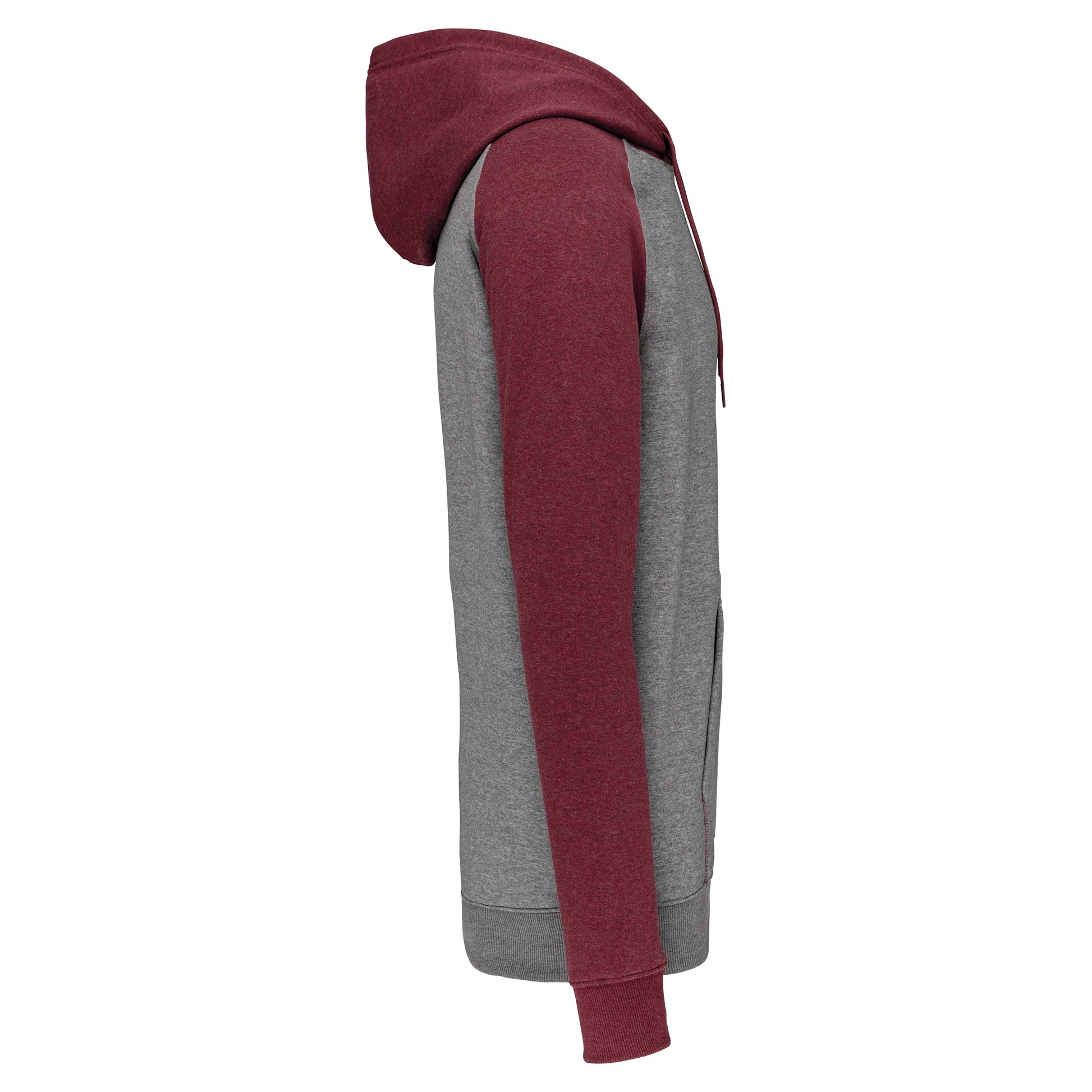 Tweekleurige sweater met capuchon volwassene