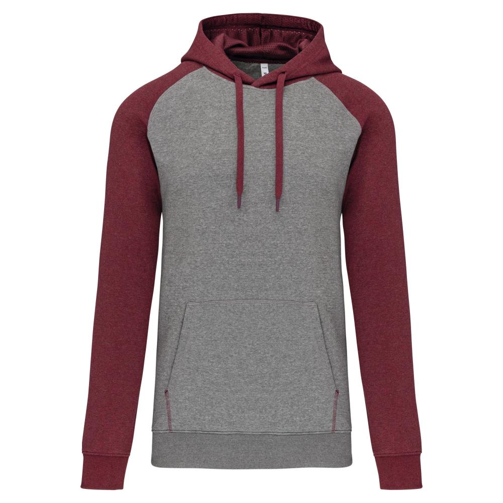 Tweekleurige sweater met capuchon volwassene