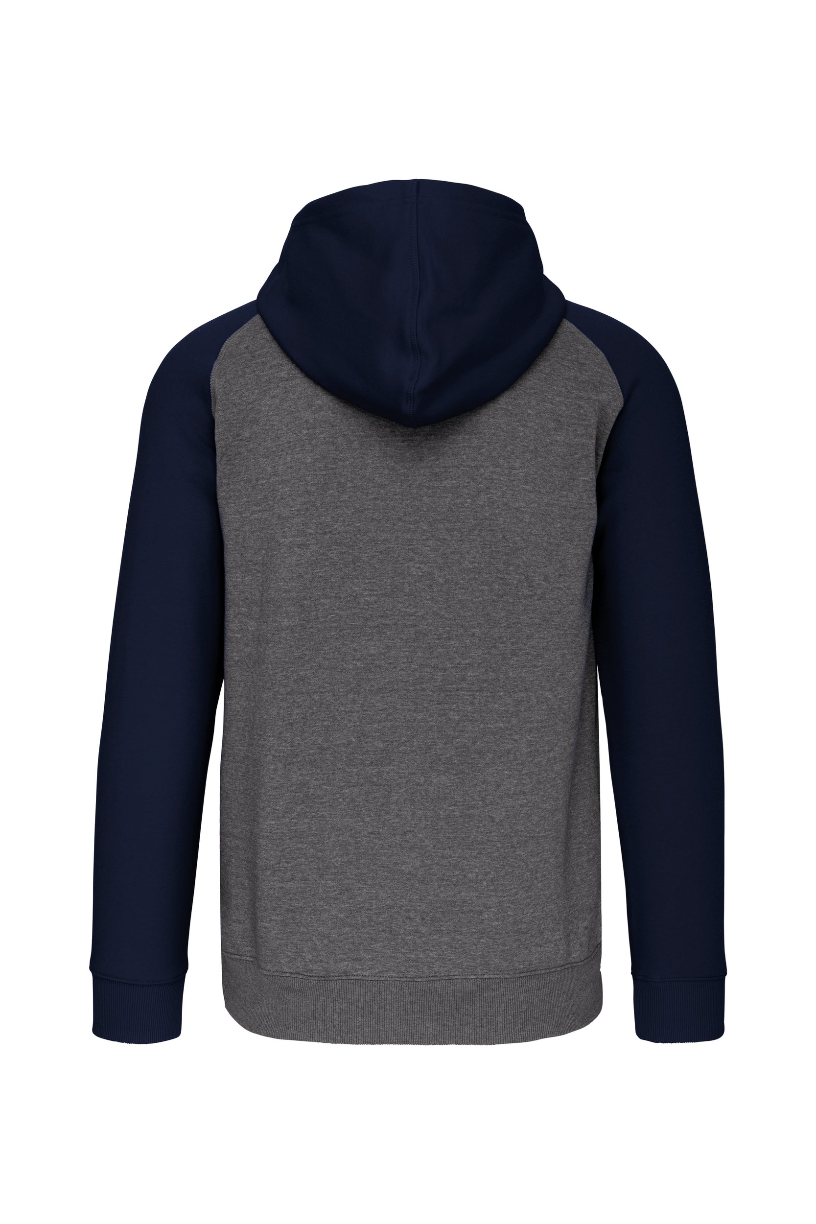 Fleece met rits en tweekleurige capuchon unisex