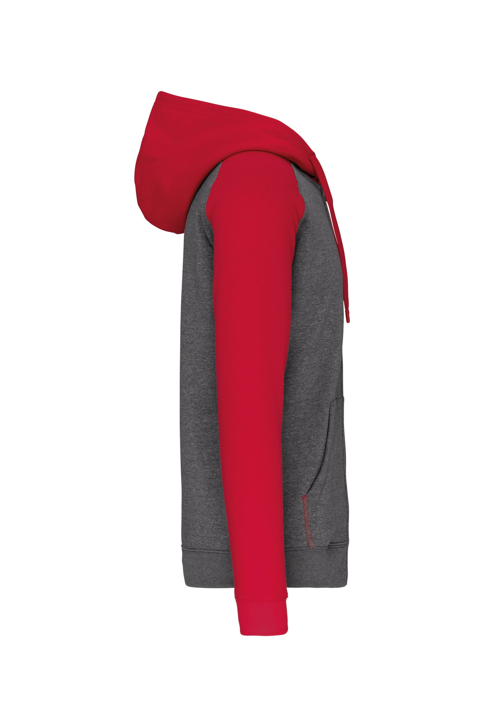 Fleece met rits en tweekleurige capuchon unisex