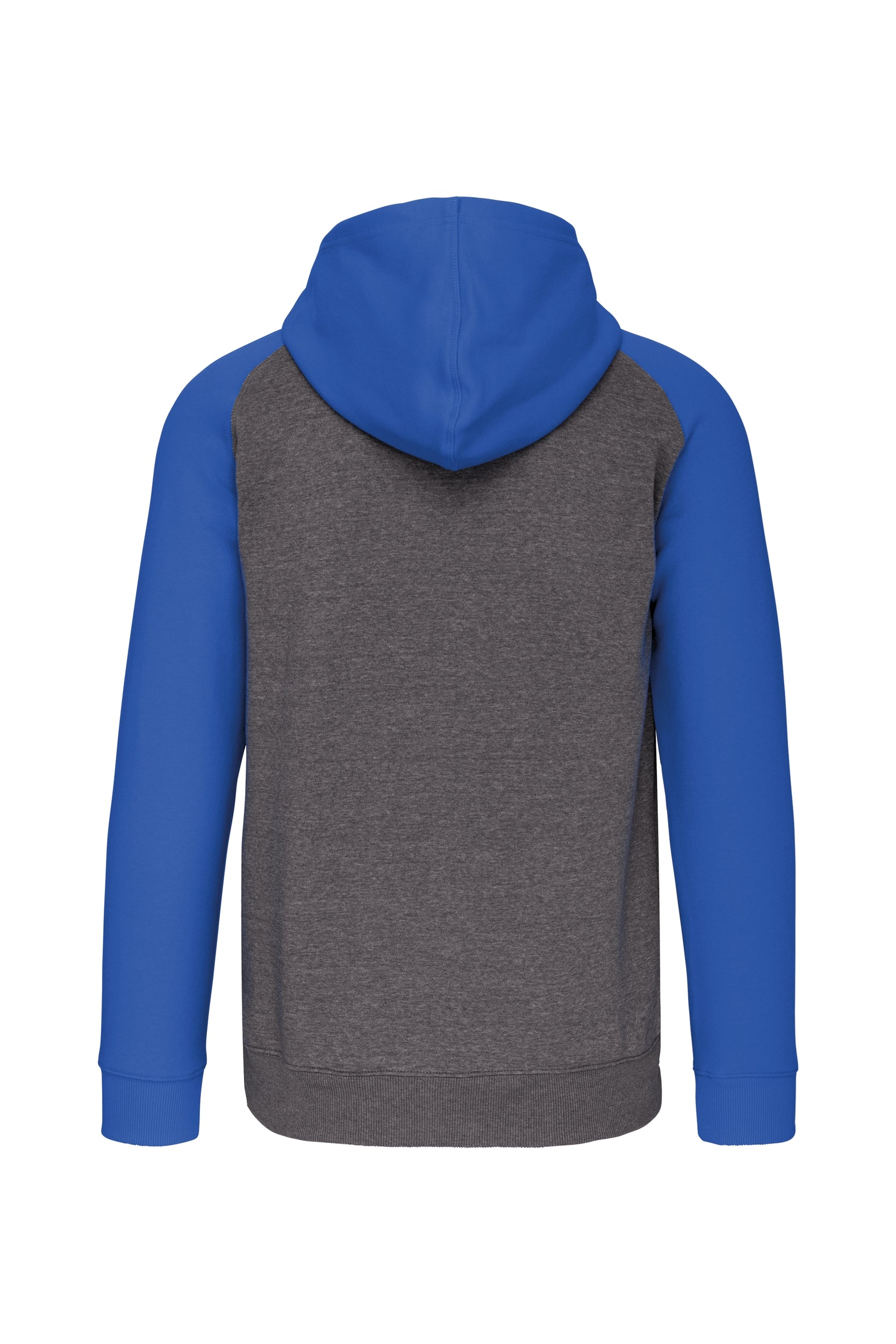 Fleece met rits en tweekleurige capuchon unisex