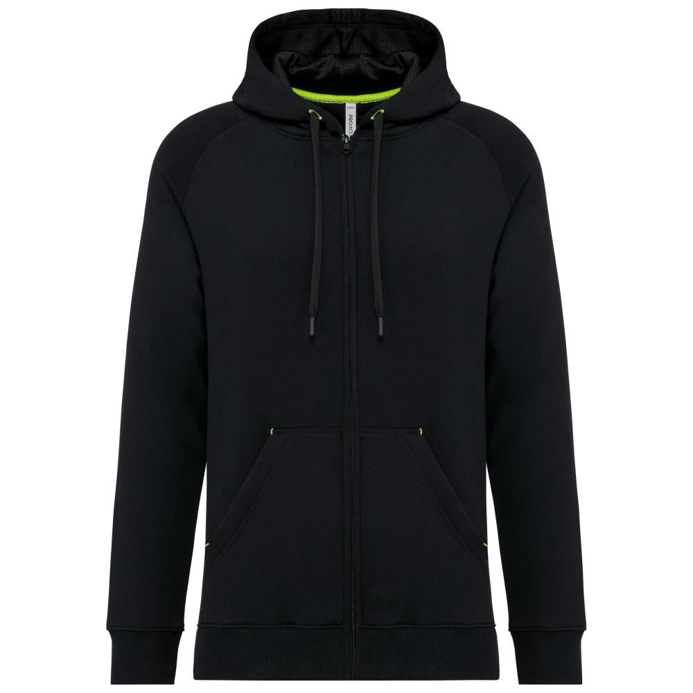 Unisex zipped fleece hoodie