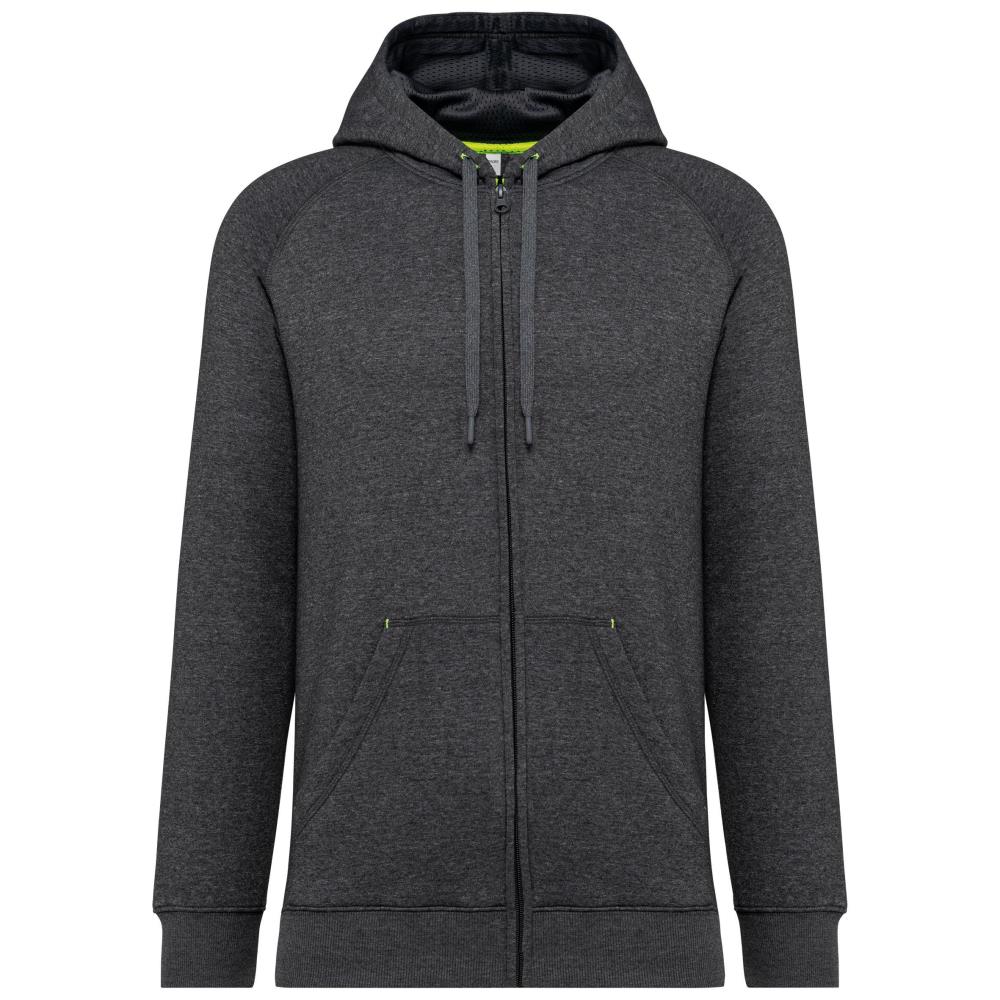 Unisex zipped fleece hoodie