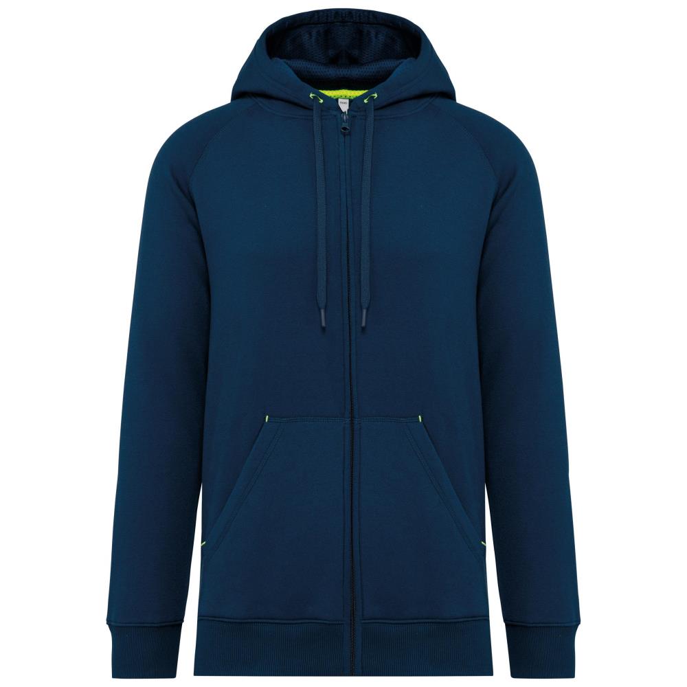 Unisex zipped fleece hoodie