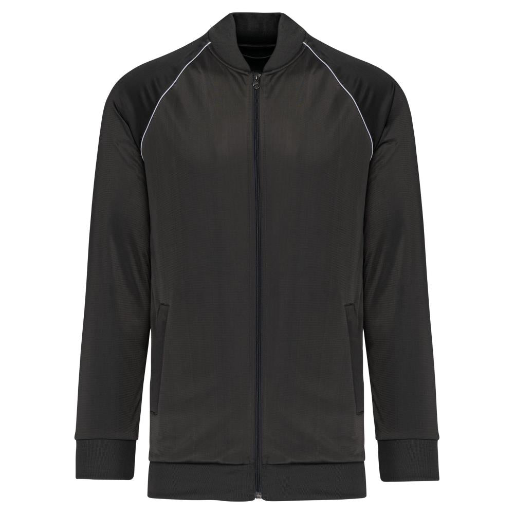 Unisex trainingsjas met rits en biesje