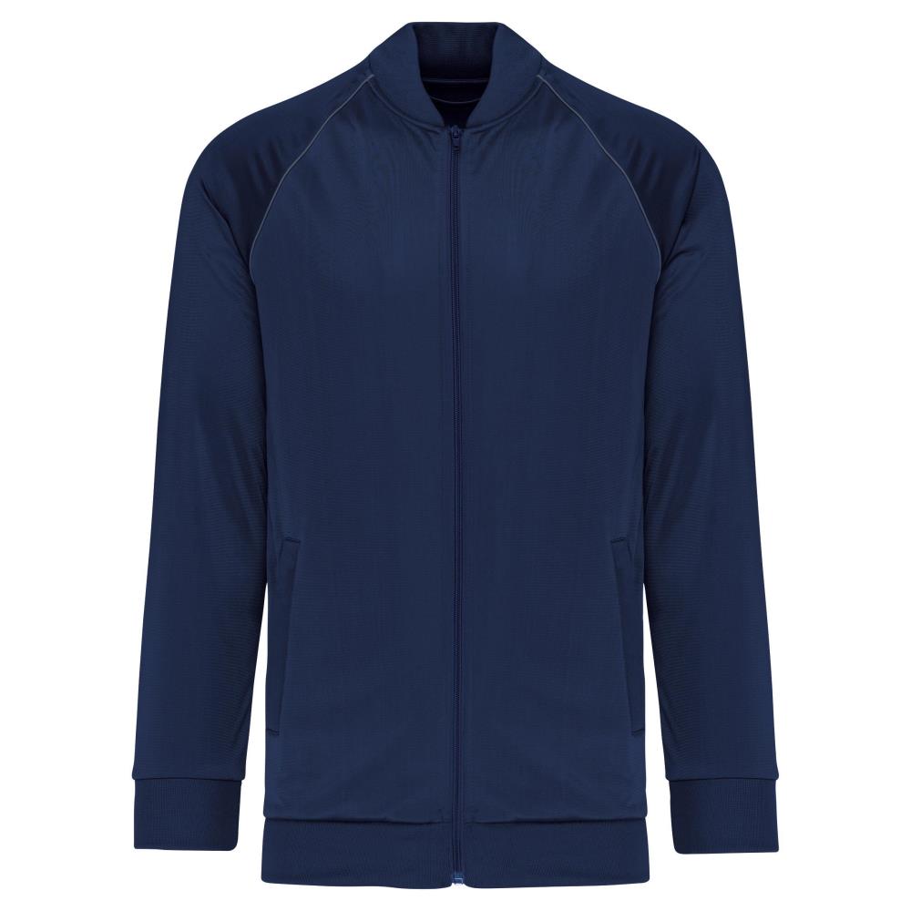 Unisex trainingsjas met rits en biesje