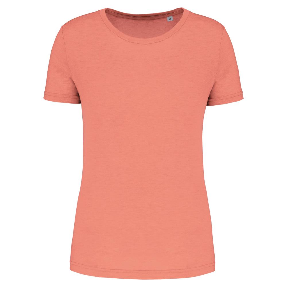 Damessport-T-shirt triblend met ronde hals