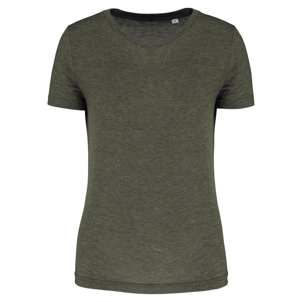 Damessport-T-shirt triblend met ronde hals