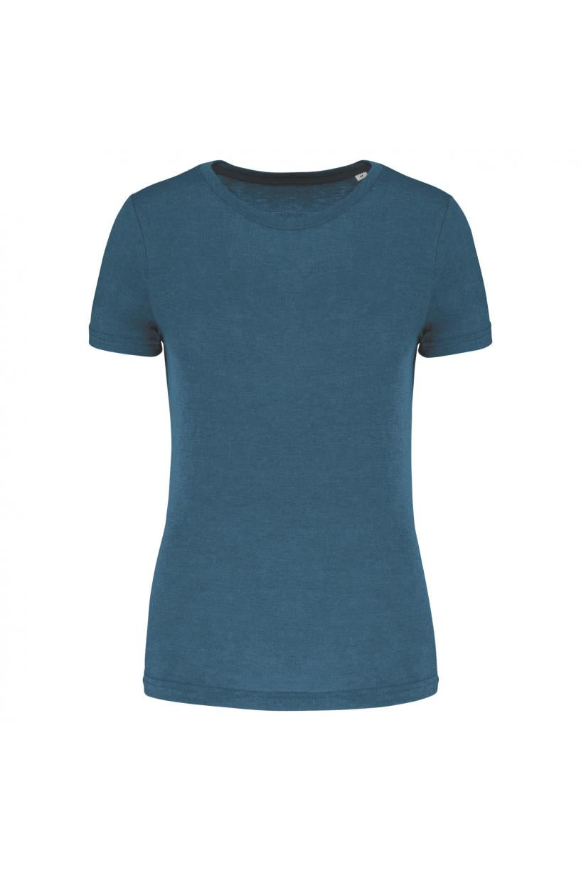 Damessport-T-shirt triblend met ronde hals