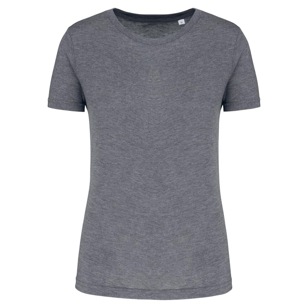 Damessport-T-shirt triblend met ronde hals
