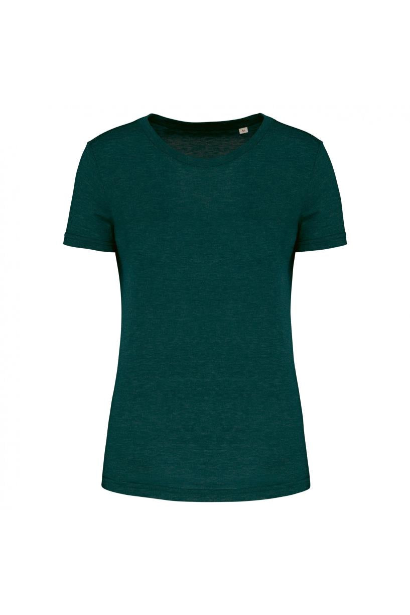 Damessport-T-shirt triblend met ronde hals