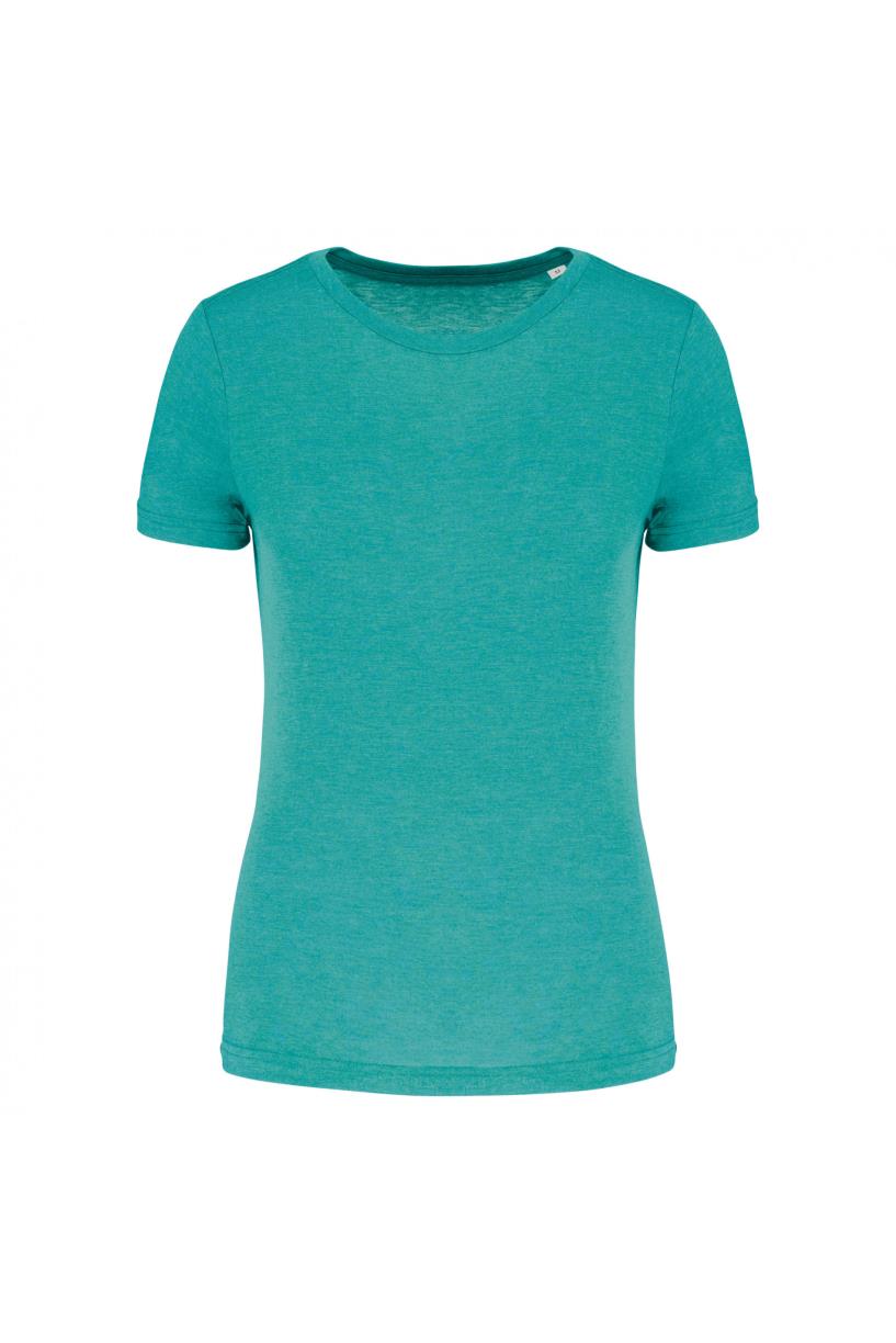 Damessport-T-shirt triblend met ronde hals