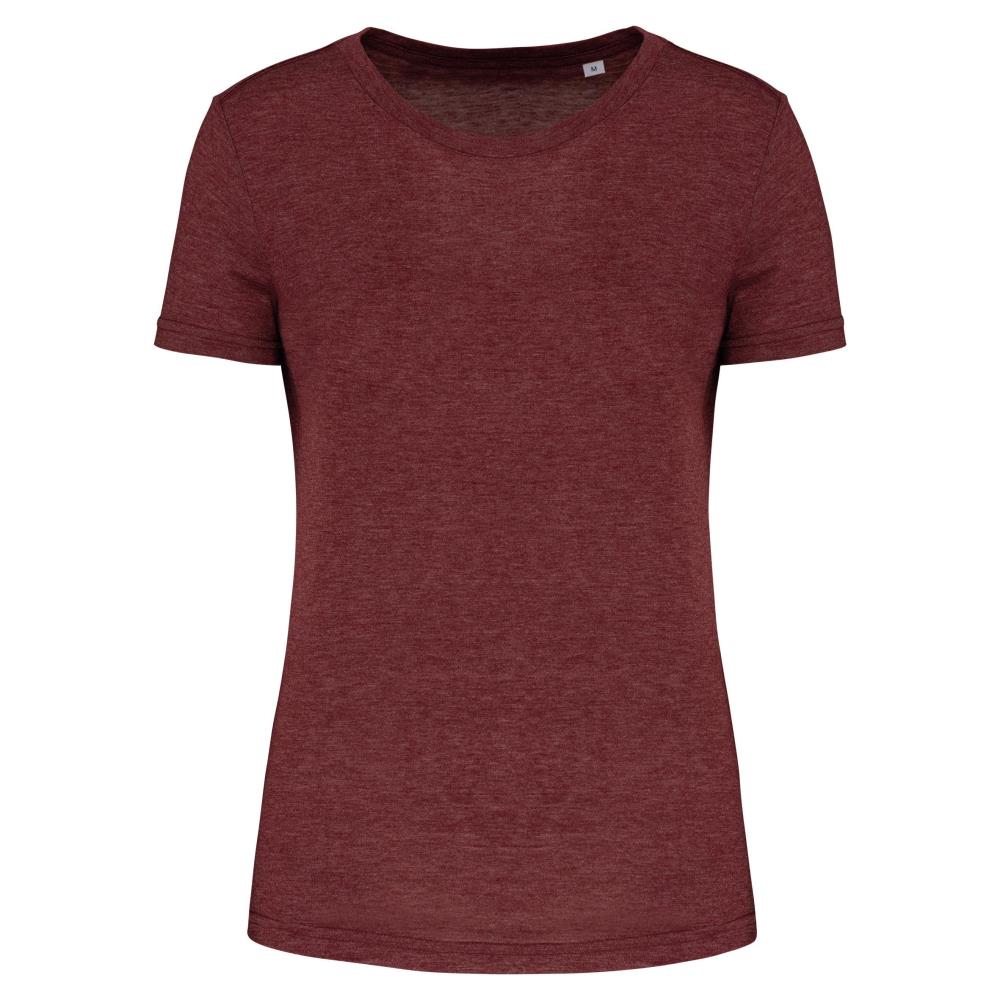 Damessport-T-shirt triblend met ronde hals