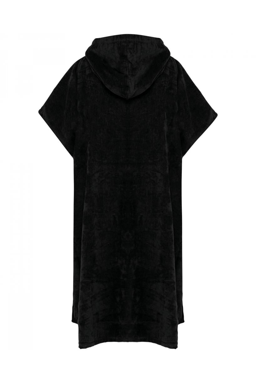 Uniseks poncho met capuchon van badstof