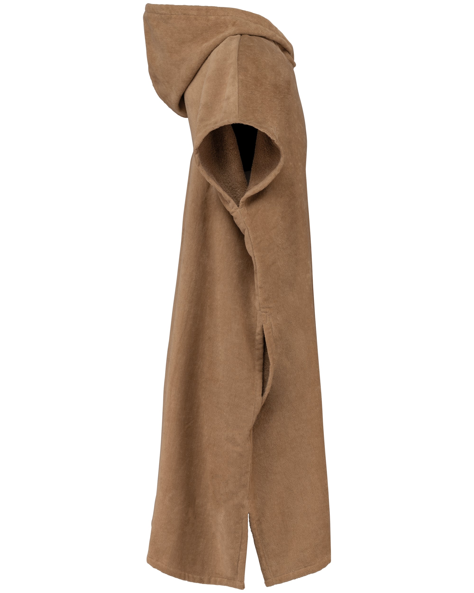 Uniseks poncho met capuchon van badstof