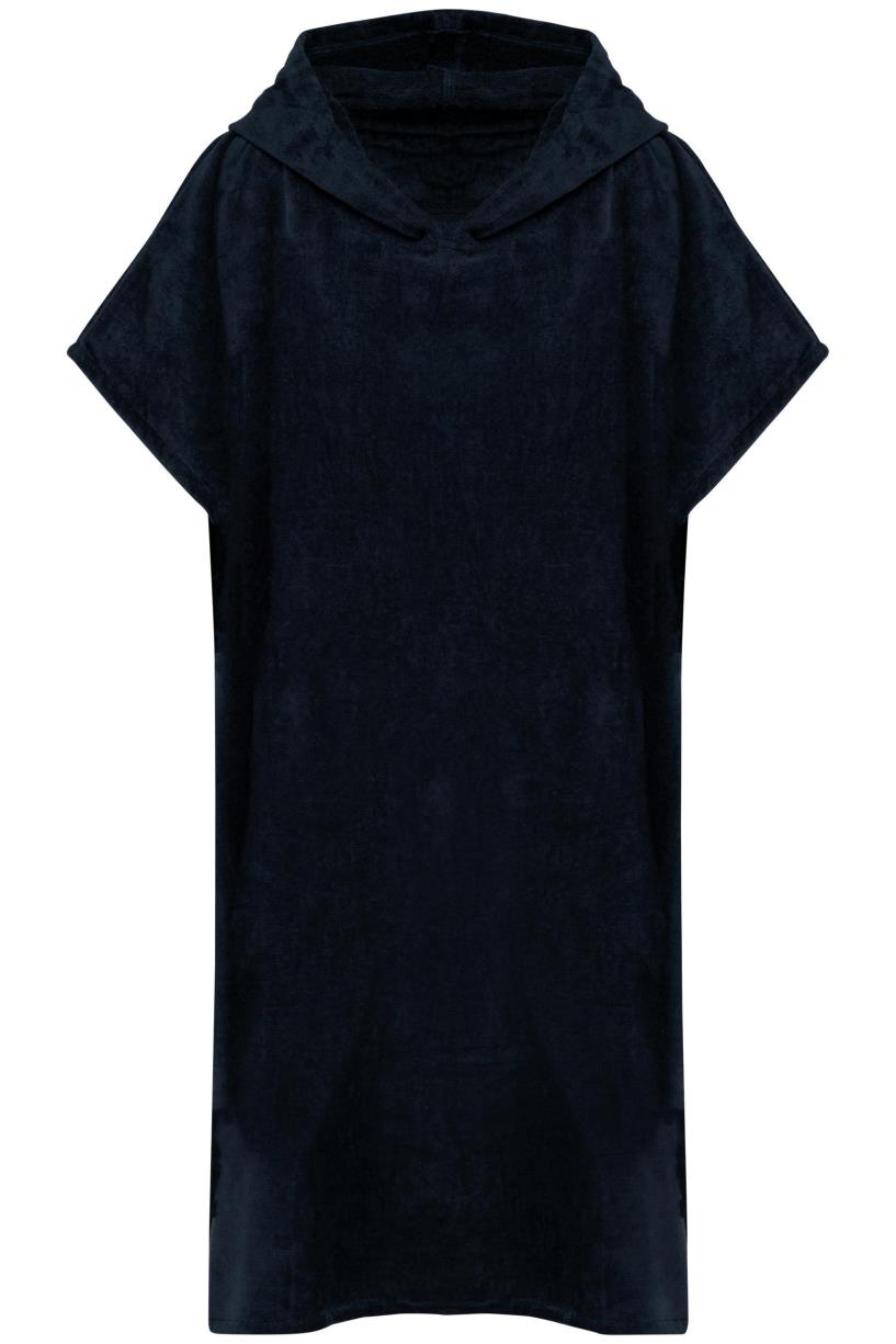 Uniseks poncho met capuchon van badstof