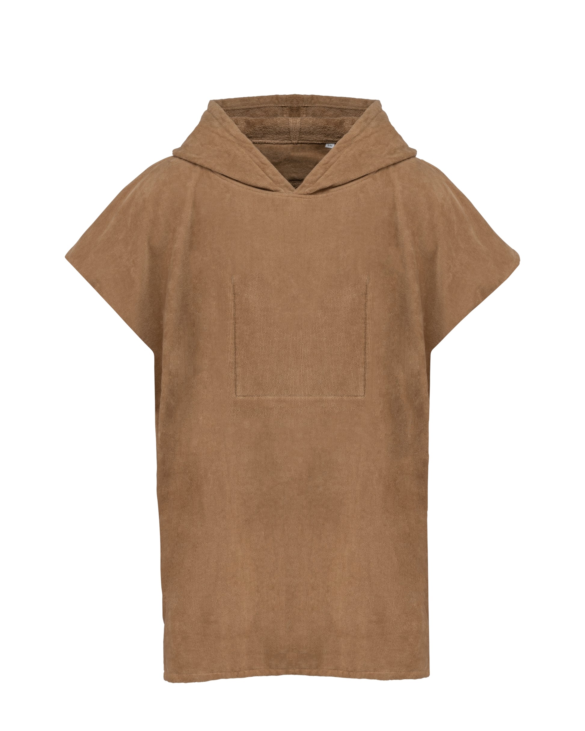Kinderponcho met capuchon van badstof