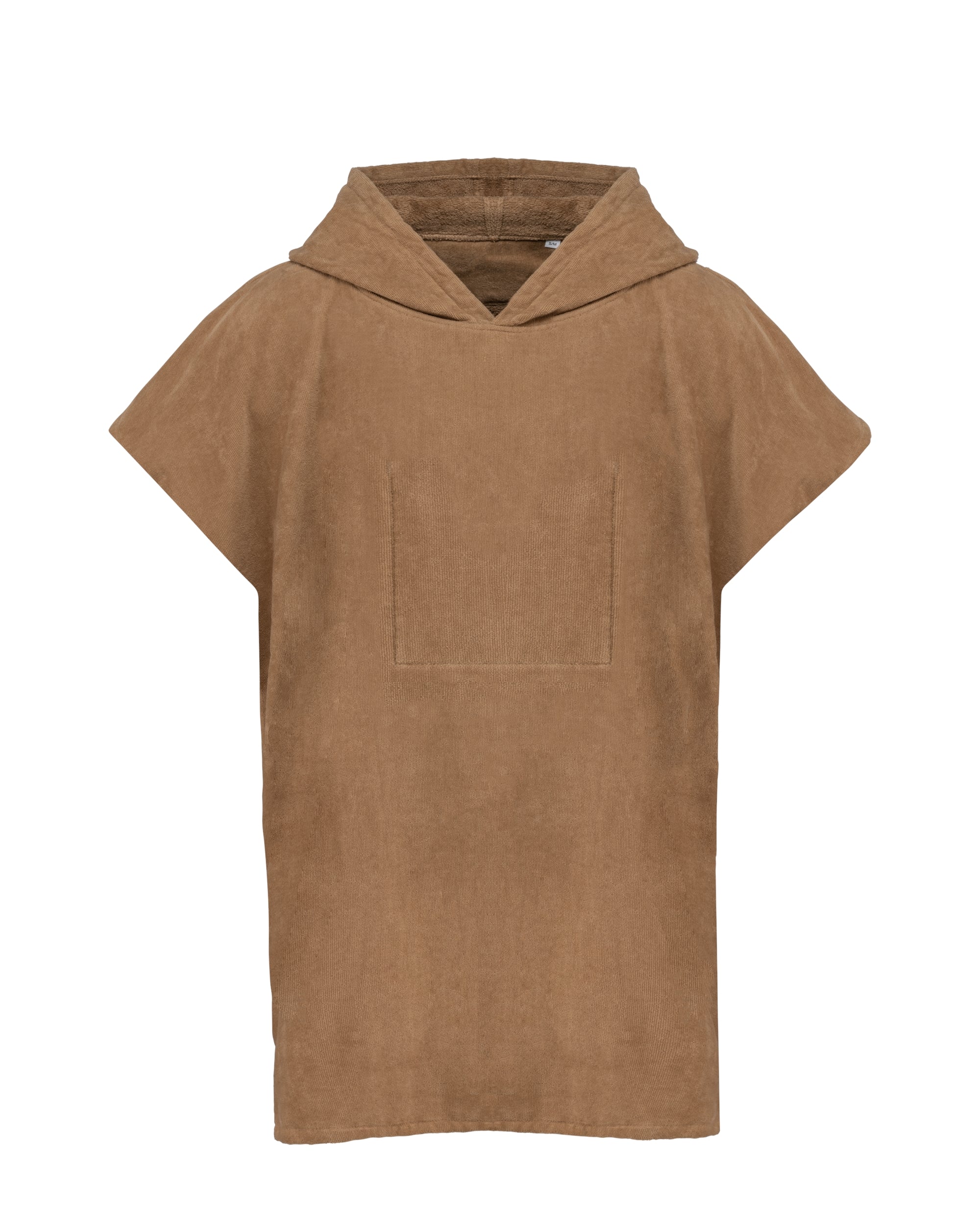 Kinderponcho met capuchon van badstof