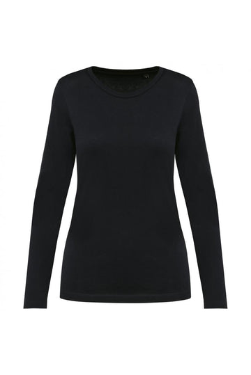 Supima® dames-T-shirt ronde hals lange mouwen