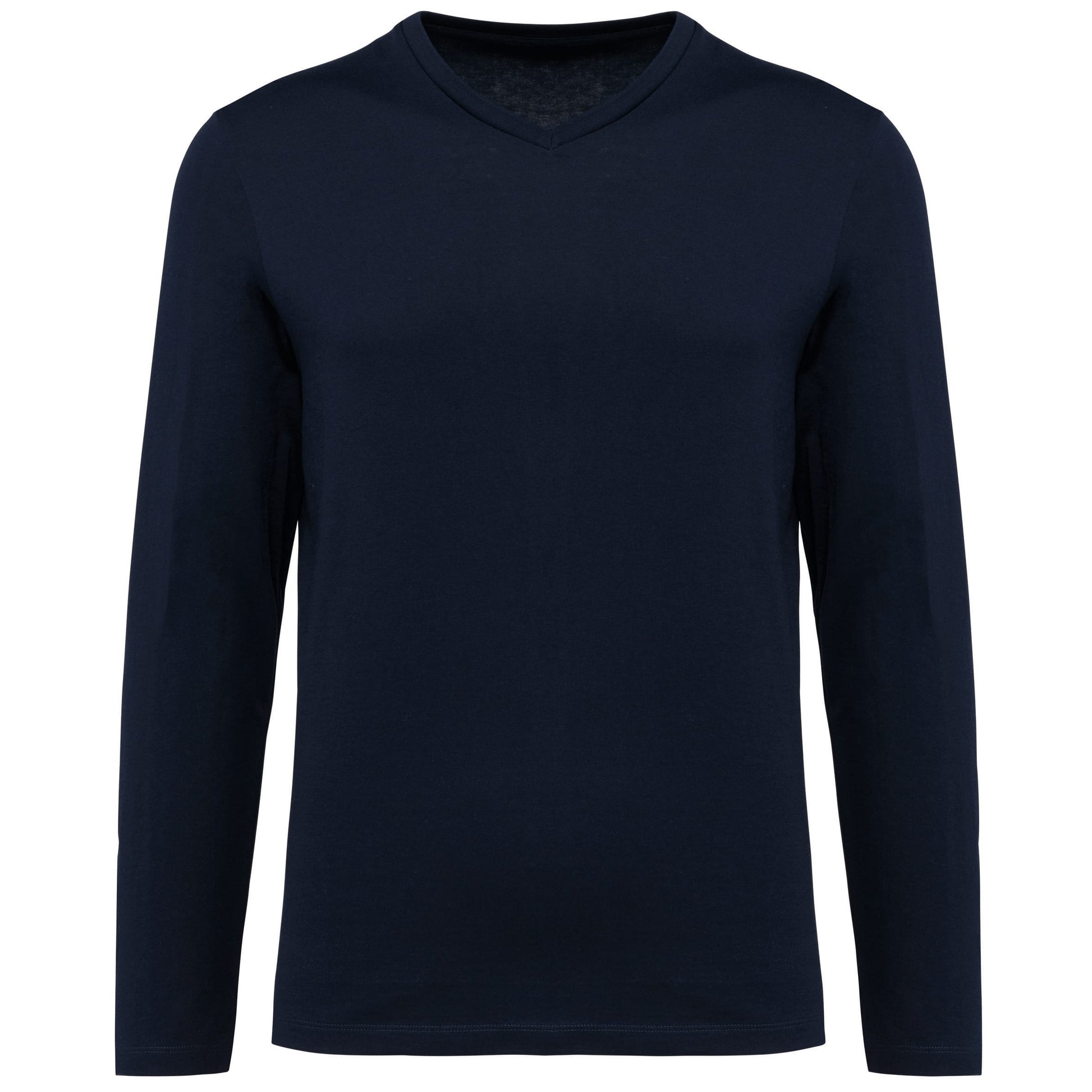 Supima® heren-T-shirt V-hals lange mouwen