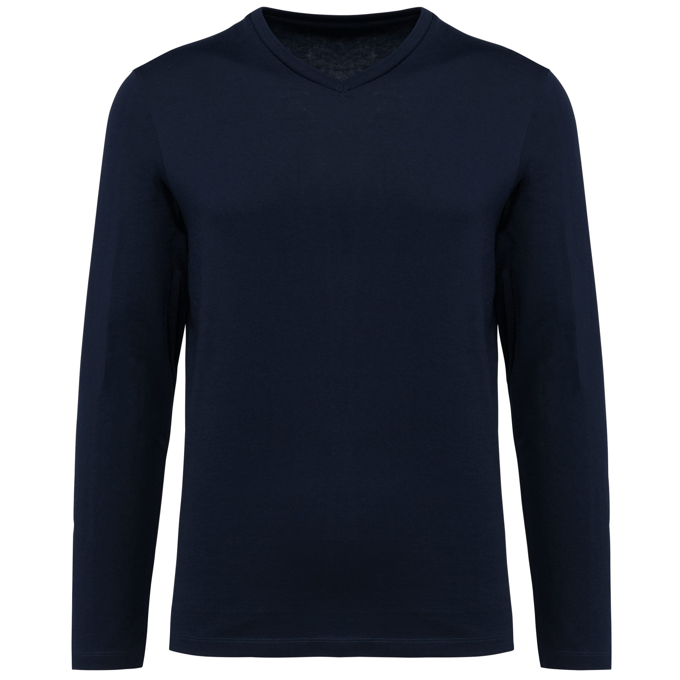 Supima® heren-T-shirt V-hals lange mouwen