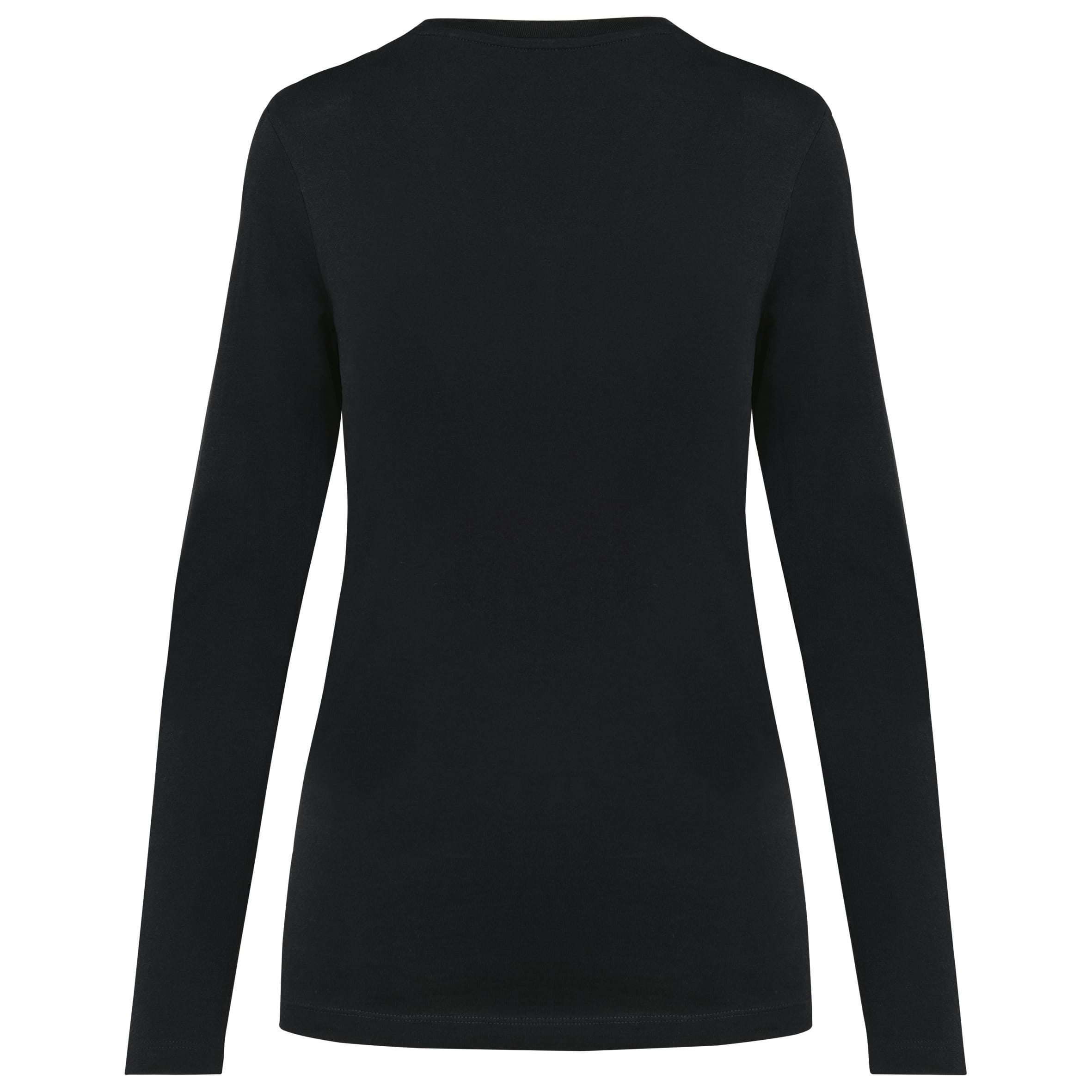 Supima® dames-T-shirt V-hals lange mouwen