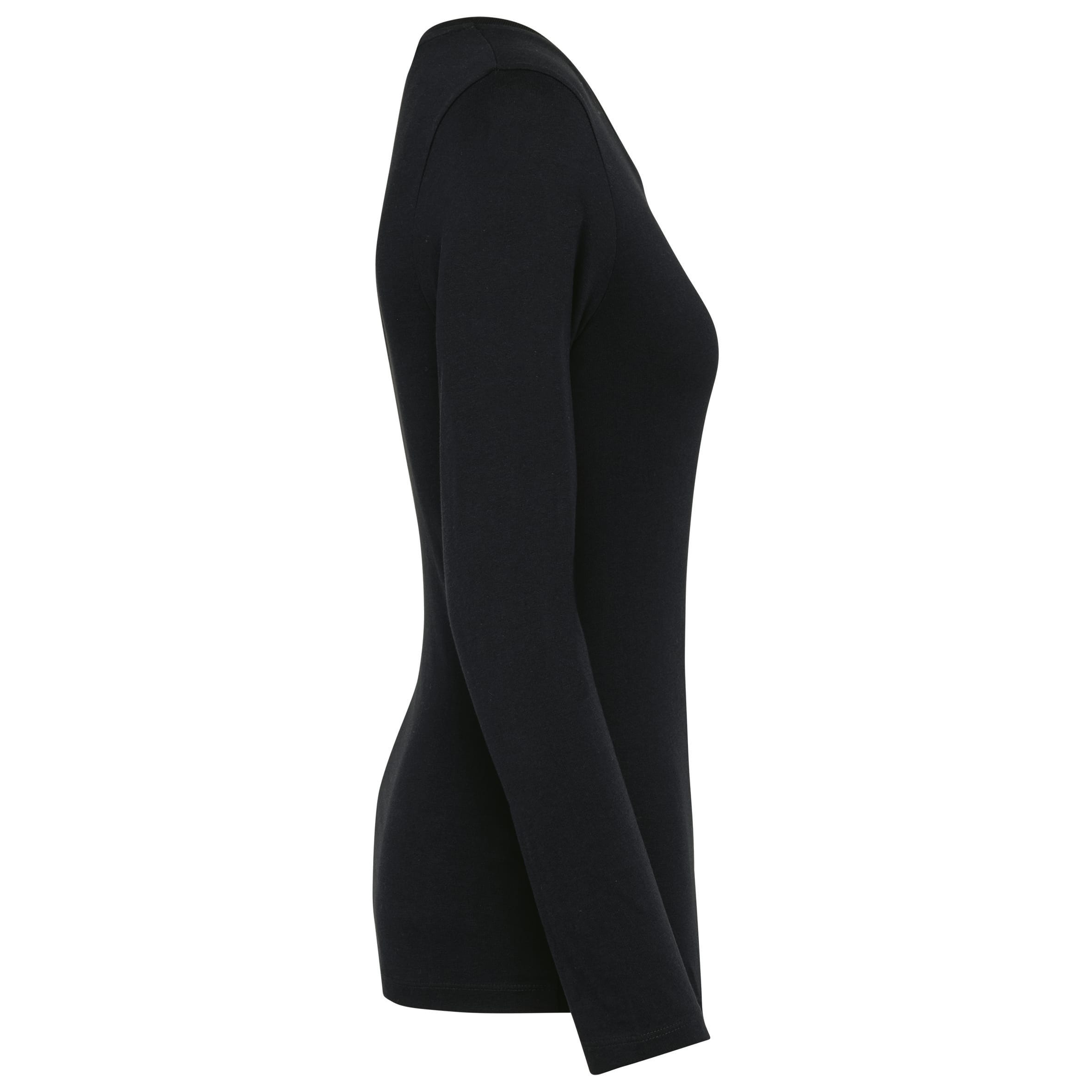 Supima® dames-T-shirt V-hals lange mouwen