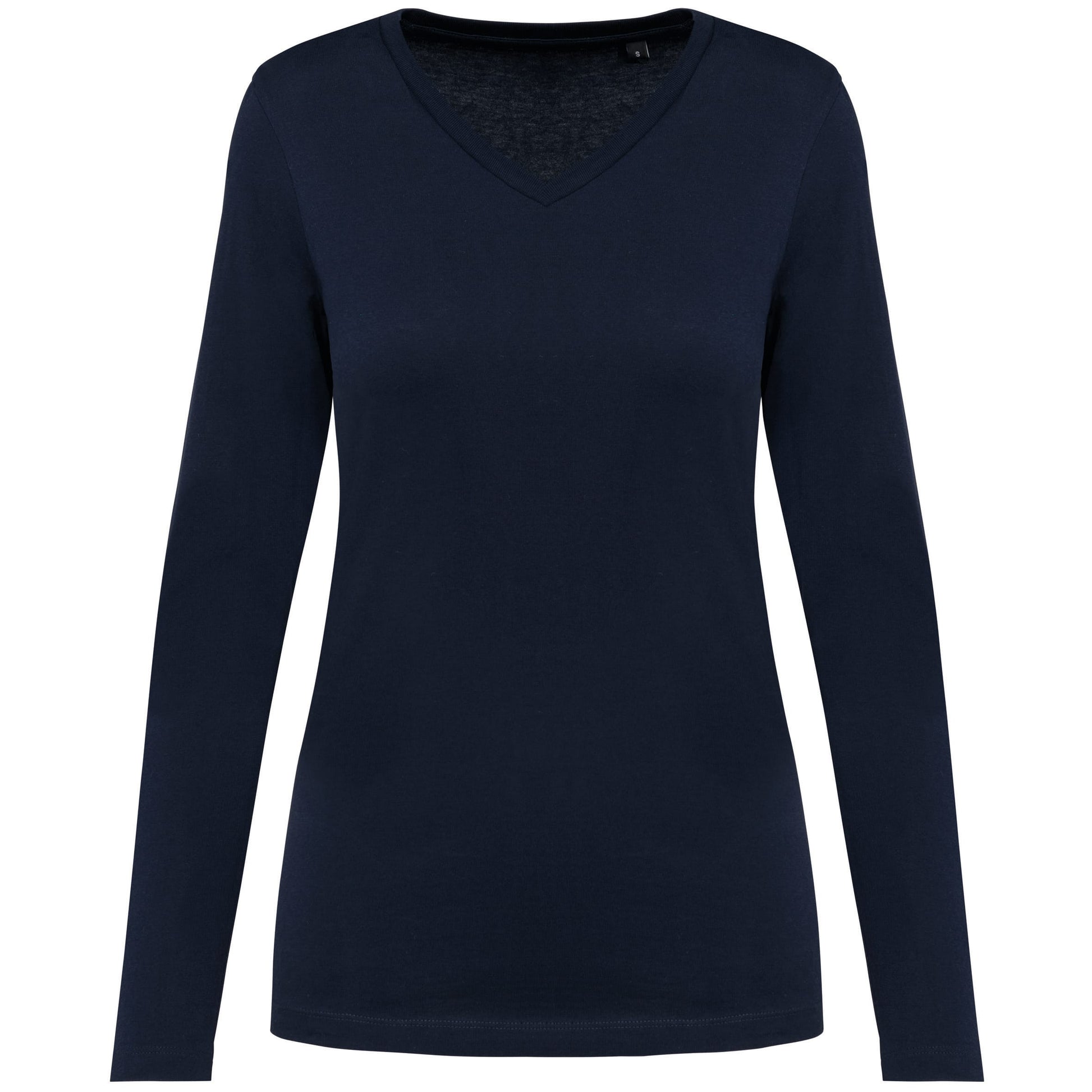 Supima® dames-T-shirt V-hals lange mouwen