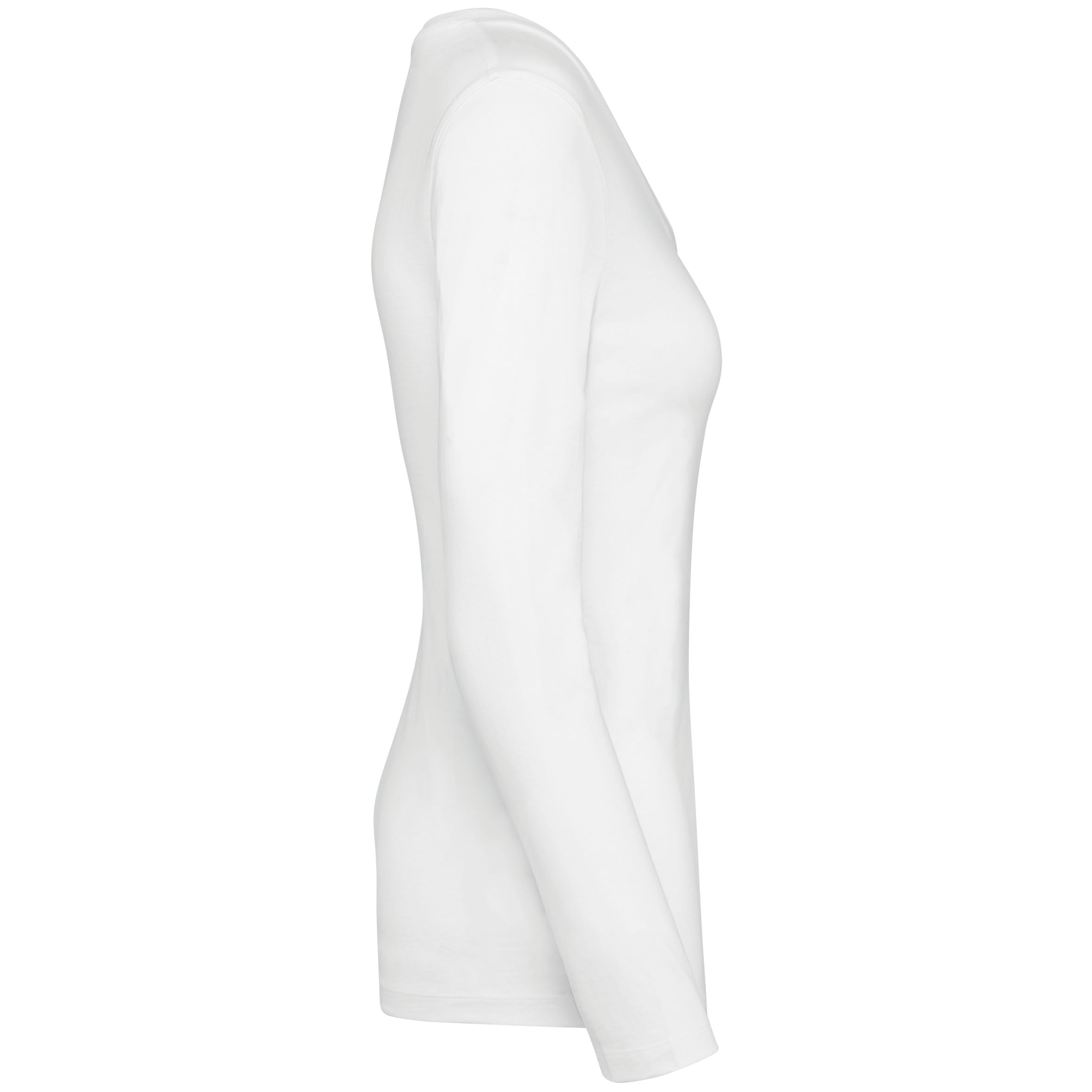 Supima® dames-T-shirt V-hals lange mouwen