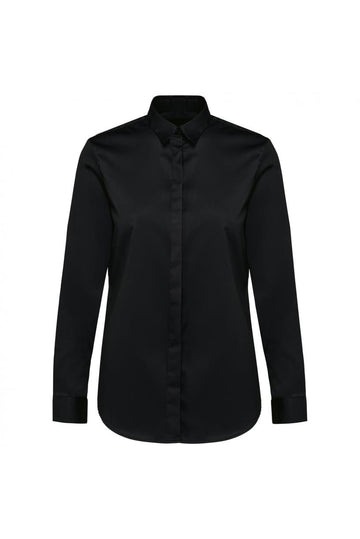 Damesoverhemd van twill met lange mouwen