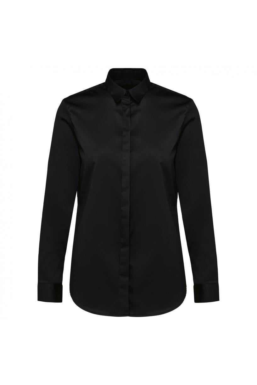 Damesoverhemd van twill met lange mouwen