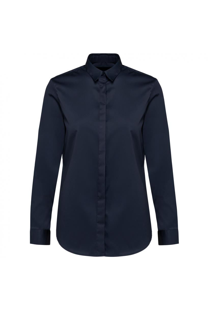 Damesoverhemd van twill met lange mouwen