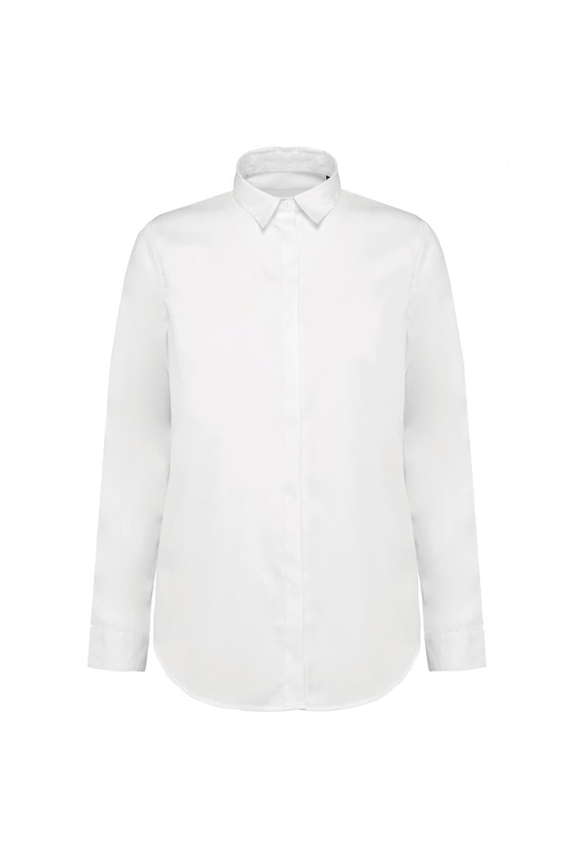 Damesoverhemd van twill met lange mouwen
