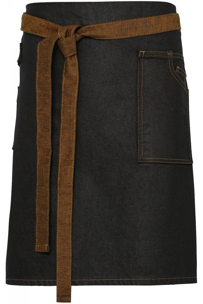Division - Waxed look denim waist apron