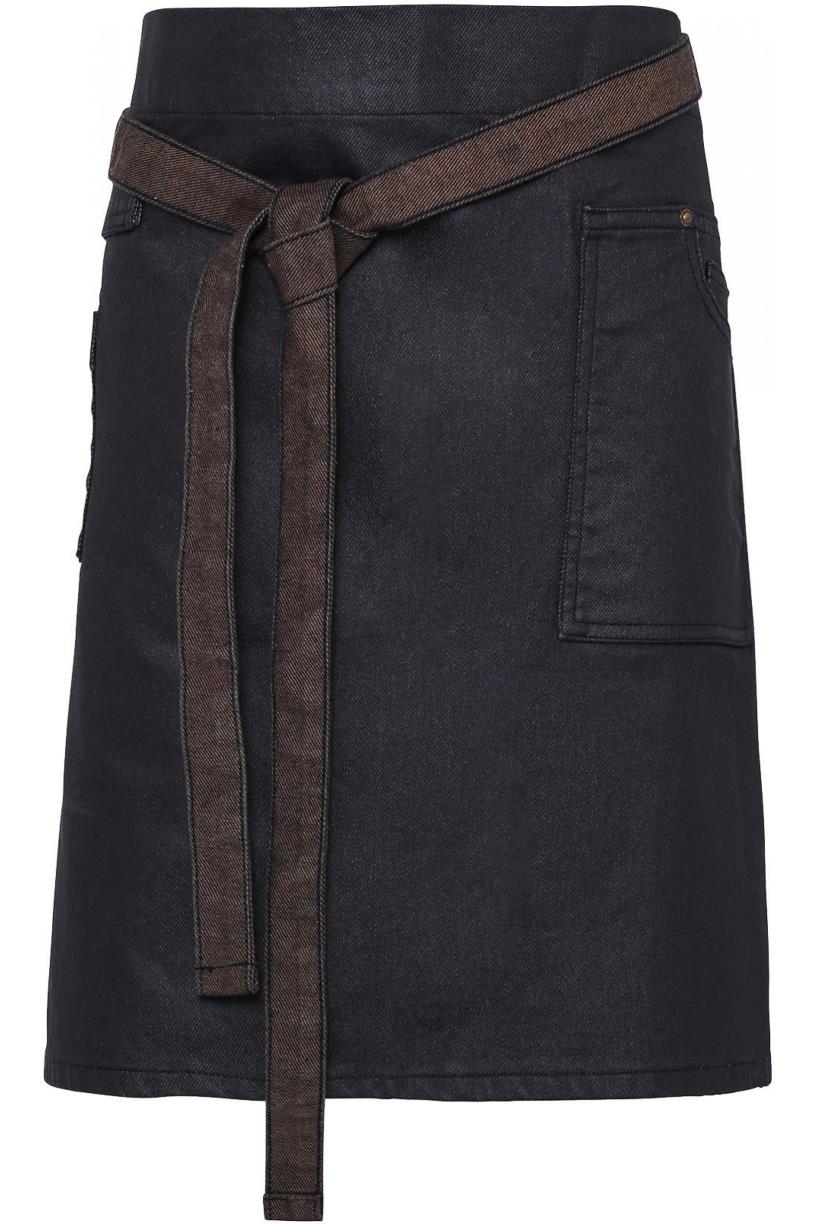 Division - Waxed look denim waist apron