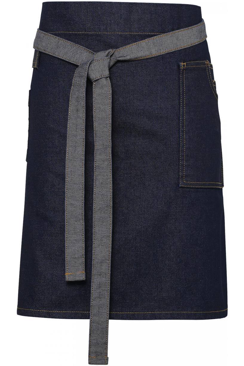 Division - Waxed look denim waist apron