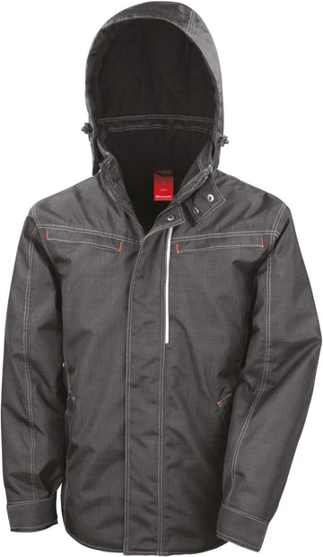 Sterke parka met "denimlook"