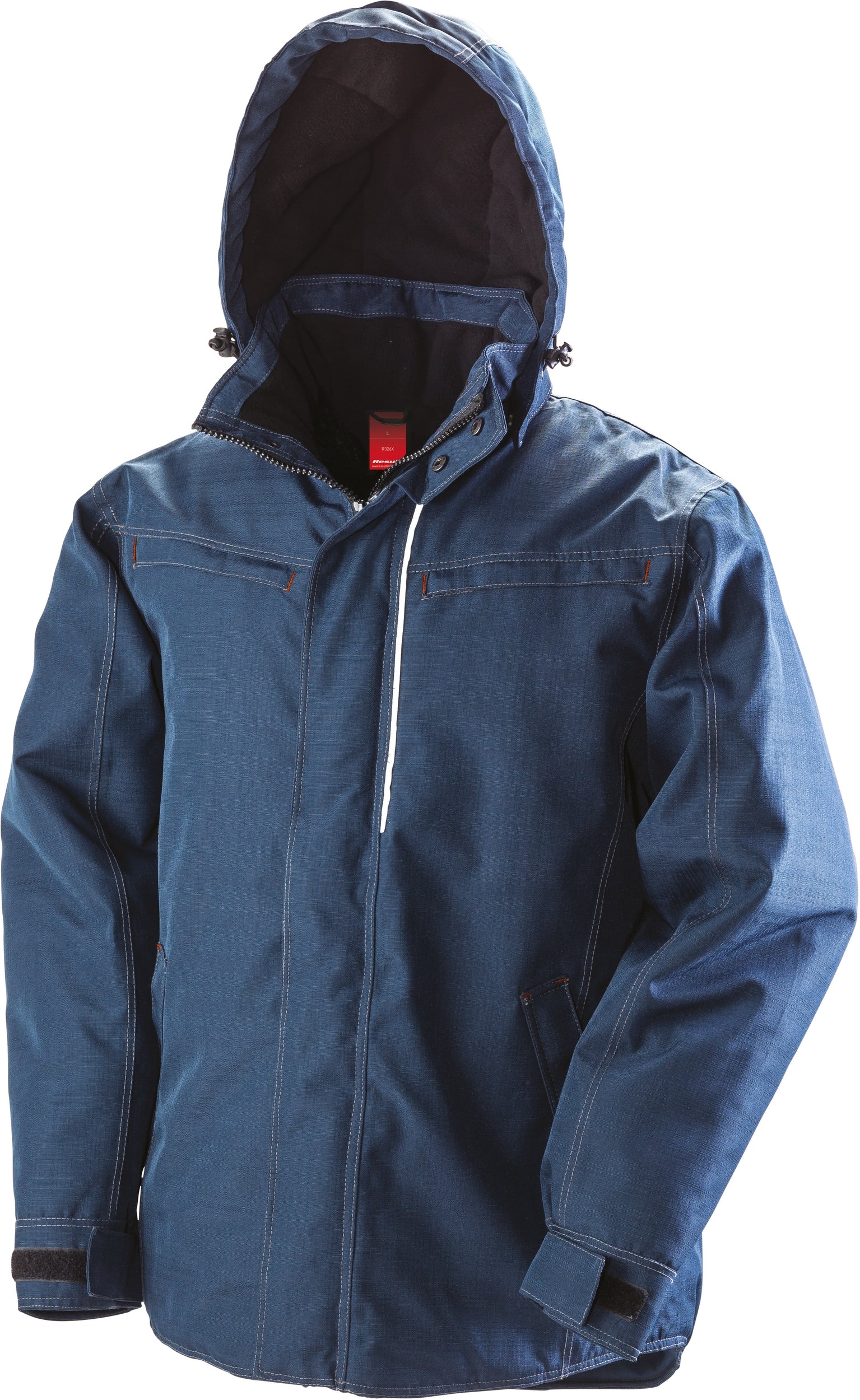 Sterke parka met "denimlook"