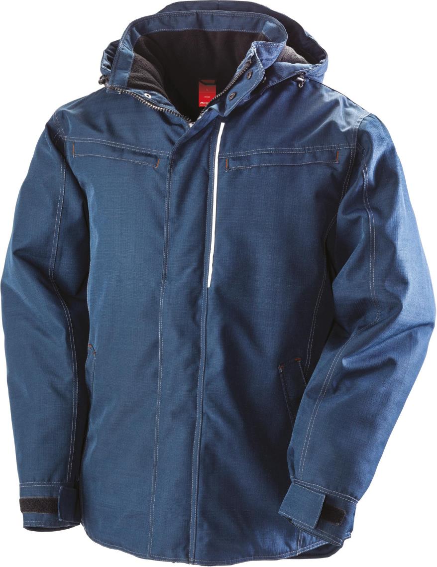 Sterke parka met "denimlook"