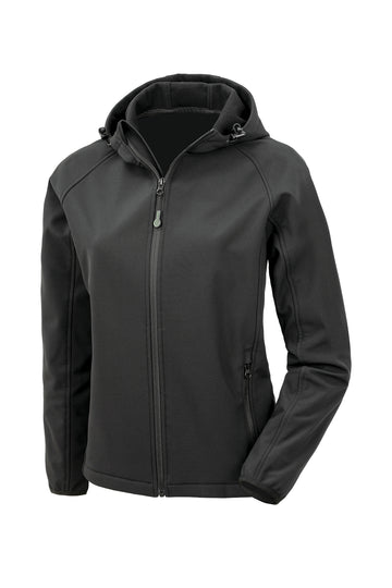 3-laagse gerecycleerde softshell met capuchon voor dames