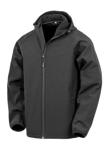 3-laagse gerecycleerde softshell met capuchon voor heren