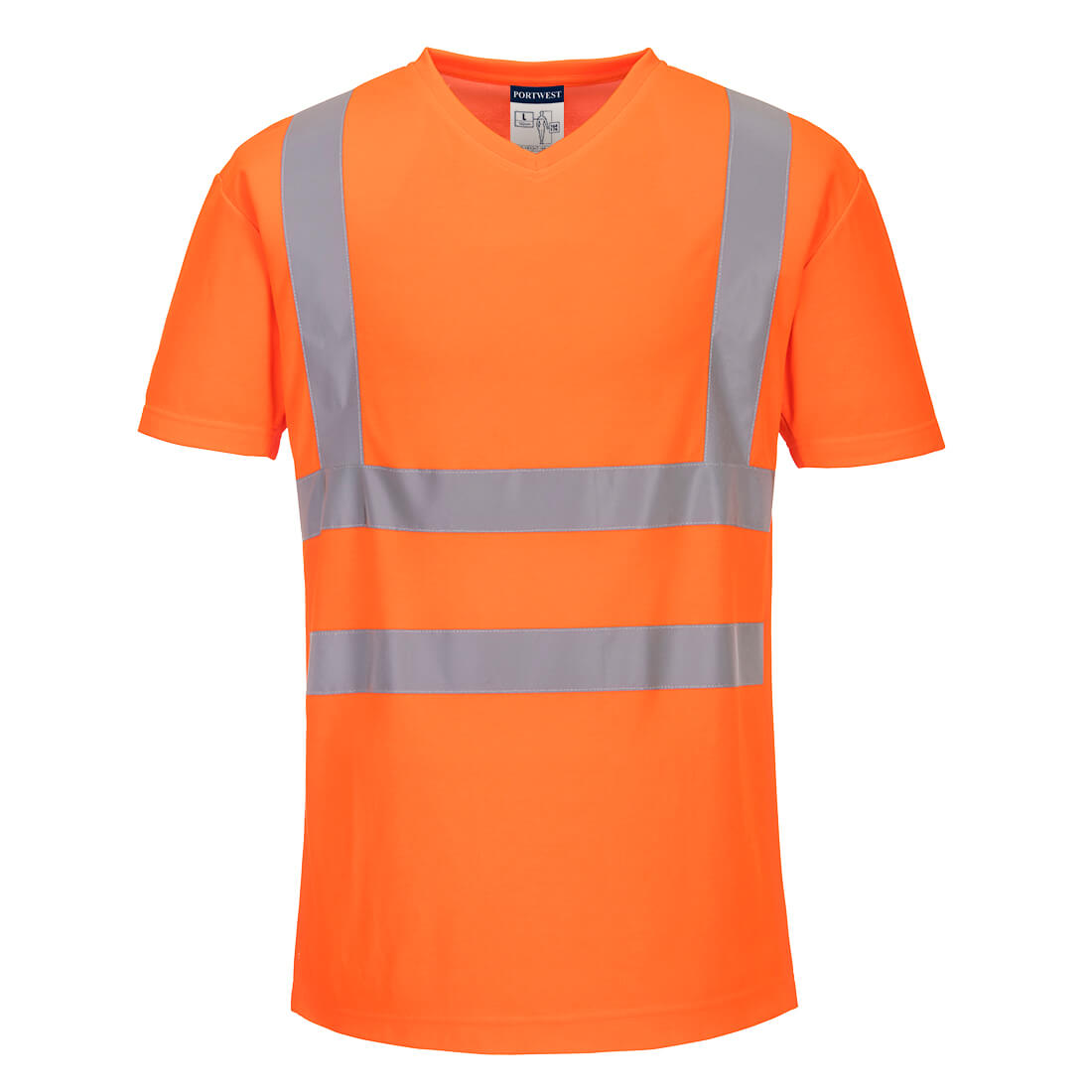 T-shirt met mesh en V-hals