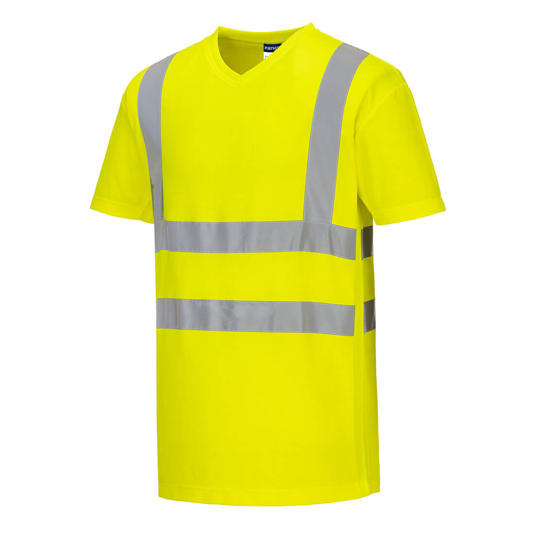 T-shirt met mesh en V-hals